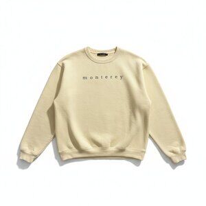 Monterey Embroidered Crewneck Sweatshirt Coastal Minimalist Size S